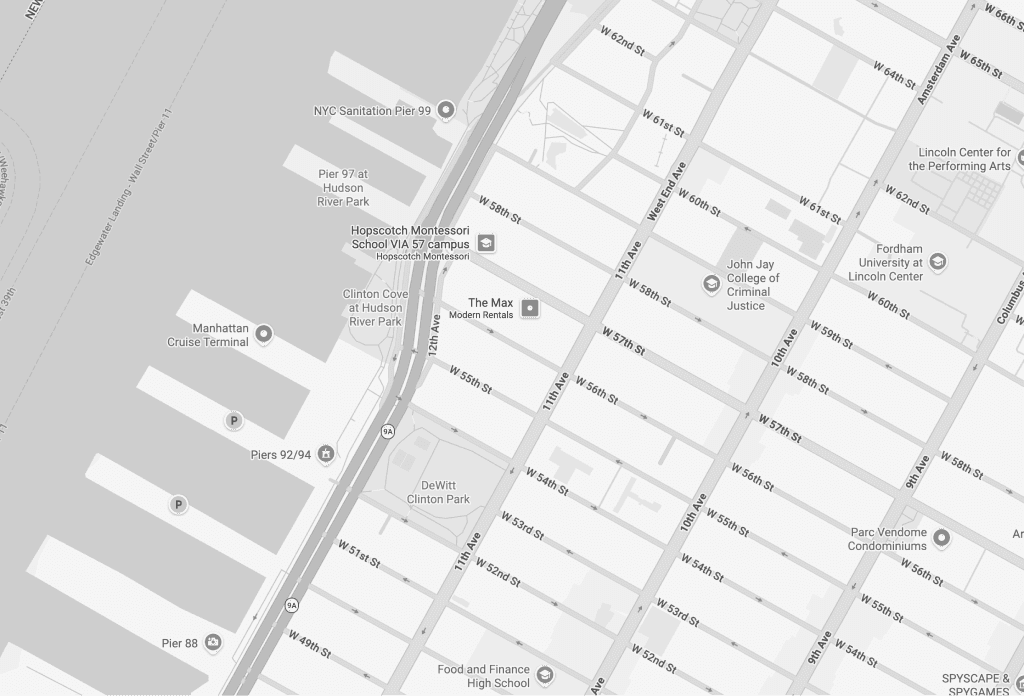 Map of Terminal 5 in Hell's Kitchen, Manhattan